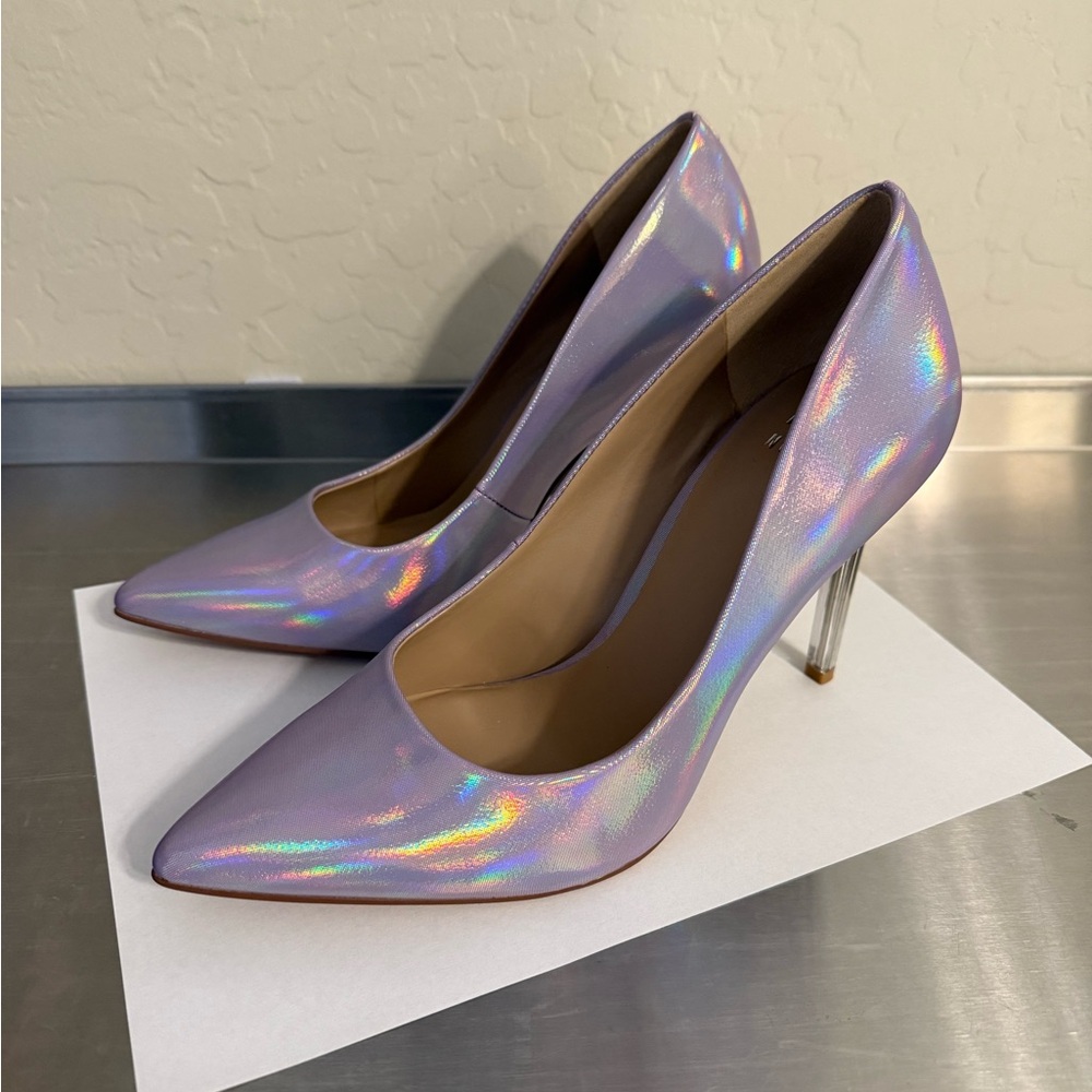 Mix No. 6 Light Purple Holographic High Heels Shoes Not Worn Outside Size 7M